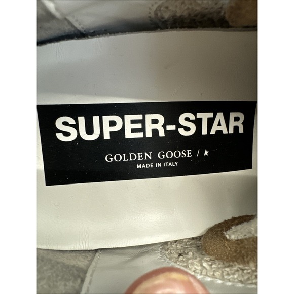 Golden Goose Superstar Sneakers White Leather Blue Star Distressed Low Top SZ 37 - Picture 16 of 16